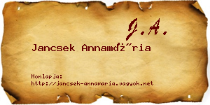 Jancsek Annamária névjegykártya
